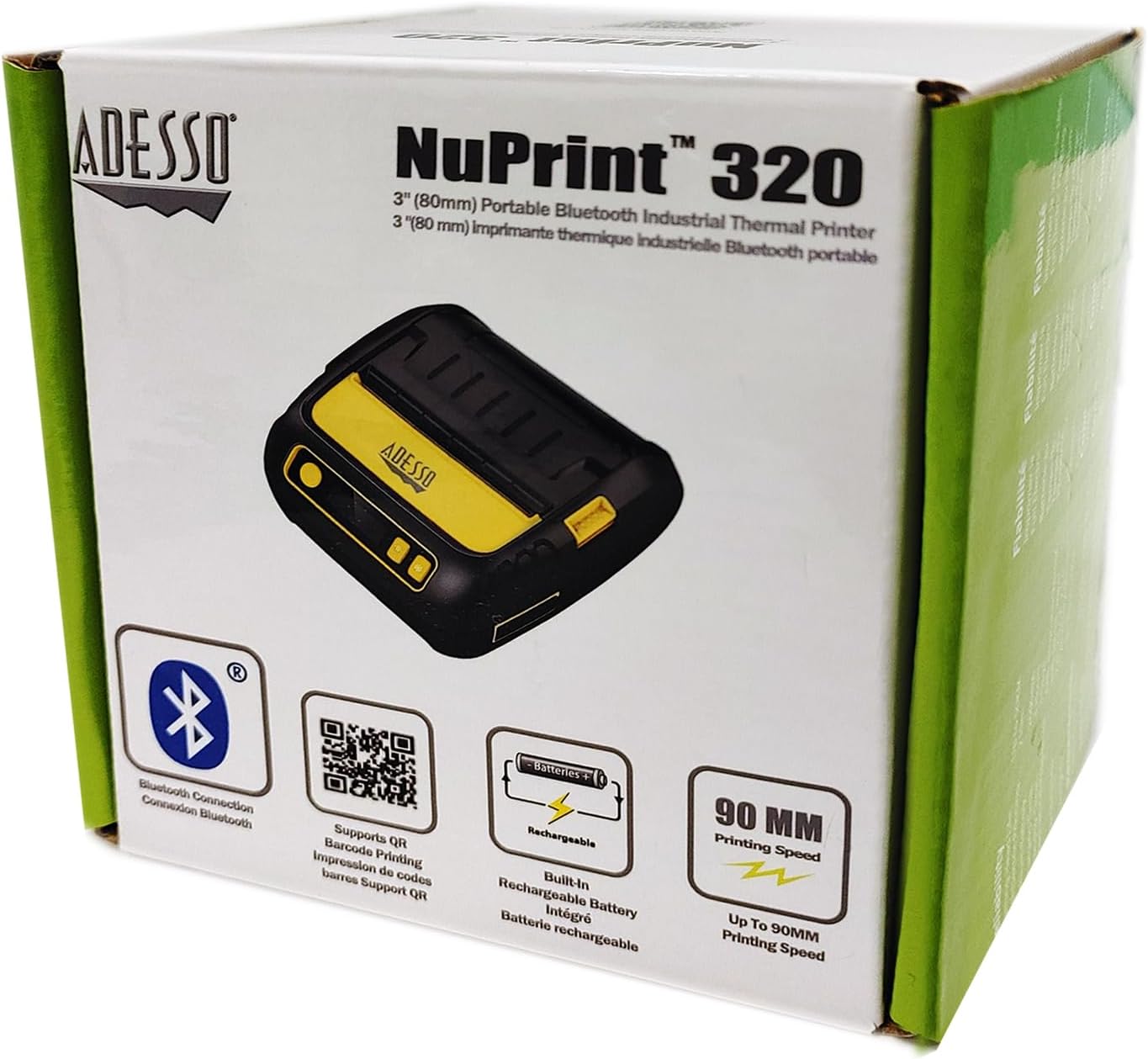 3" 80mm Portable Bluetooth Thermal Printer - High-Speed 90mm/s, Compatible with Android, iOS, Windows - Anti-Drop