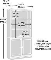 Sauder Select 70inH 5-Shelf Bookcase With Doors
