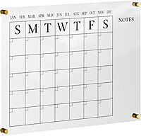 Martha Stewart Grayson Acrylic Wall Calendar and Notes Board with Dry Erase Marker