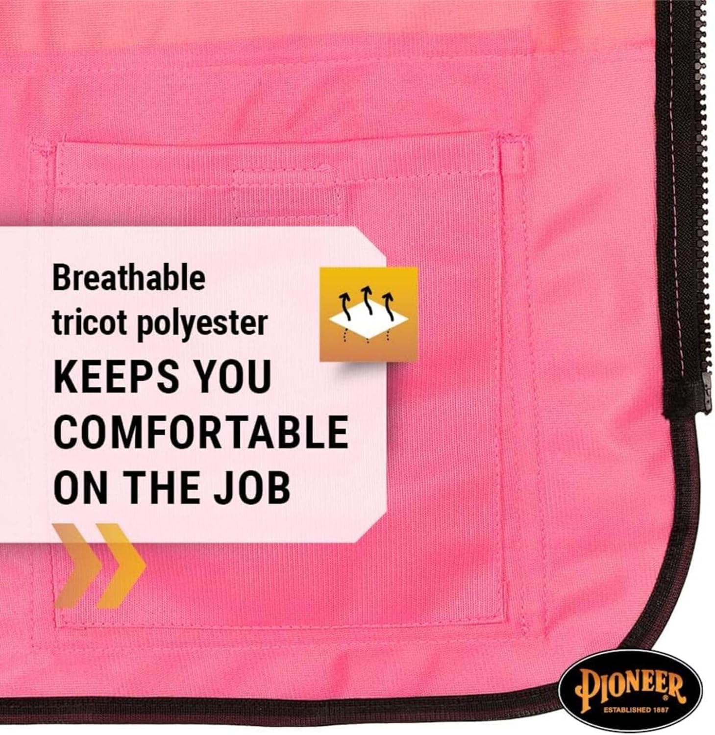 Pioneer Safety Vest for Women With Pockets - Hi-Vis Reflective Tape
