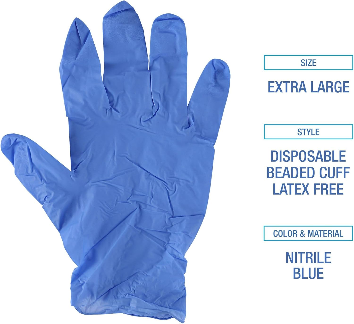 Boardwalk Disposable General-Purpose Powder-Free Nitrile Gloves, X-Large, Blue, 4mil, Box Of 100 Gloves