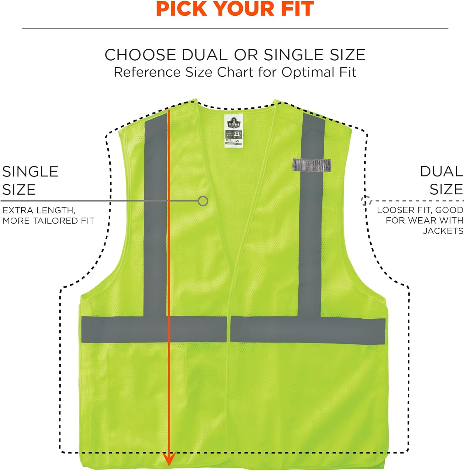 Ergodyne GloWear 8215BA Econo Breakaway Mesh High-Visibility Safety Vest