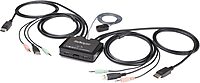 StarTech.com 2 Port DisplayPort KVM Switch - 4K 60Hz - Compact Dual Port UHD DP 1.2 USB Desktop KVM Switch with 4ft Cables