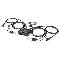 StarTech.com 2 Port DisplayPort KVM Switch - 4K 60Hz - Compact Dual Port UHD DP 1.2 USB Desktop KVM Switch with 4ft Cables