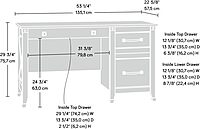 Sauder Carson Forge Vintage Rustic Computer Desk for Home Office with Drawers, in Washington Cherry