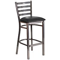 Flash Furniture HERCULES Series Clear Coated Ladder Back Metal Restaurant Barstool