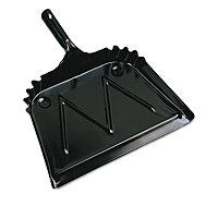 Boardwalk 04212 Metal Dust Pan, 12" Wide, 2" Handle, Black (Case of 12)