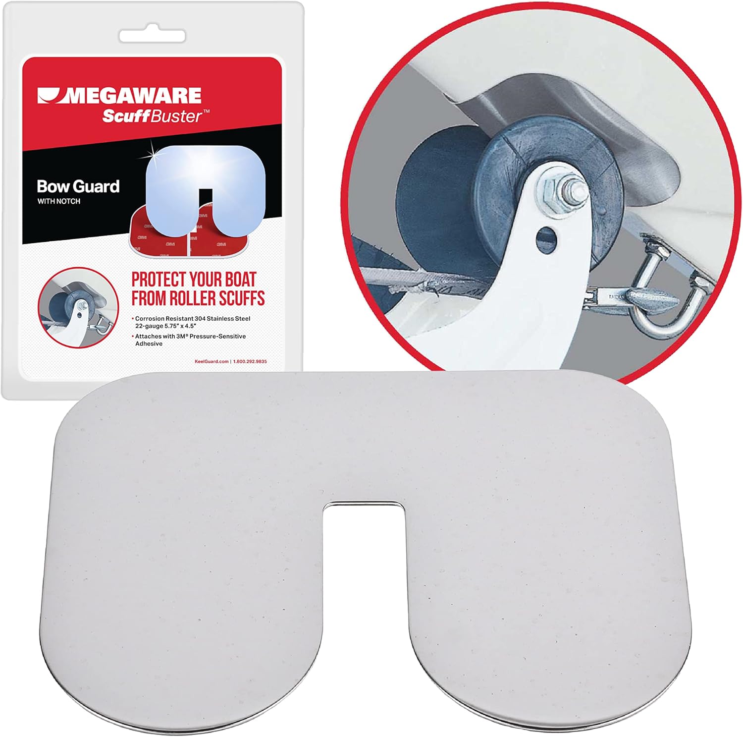 Megaware ScuffBuster XL Bow Guard - 9 x 8.75 in - 22G 304 Stainless Steel