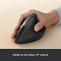 Logitech Lift for Business, Vertical Ergonomic Mouse, Wireless, Bluetooth or Secured Logi Bolt USB, Quiet clicks, Globally Certified, Windows/Mac/Chrome/Linux - Graphite Right-Handed