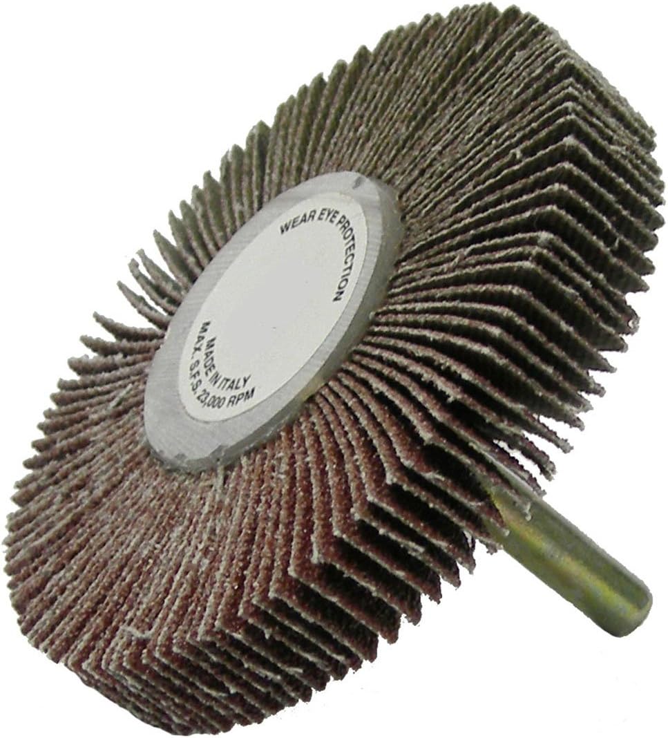 Weiler 52024 3" x 1/2" Coated Abrasive Flap Wheel, 1/4" Stem, 60 Grit (Pack of 10)