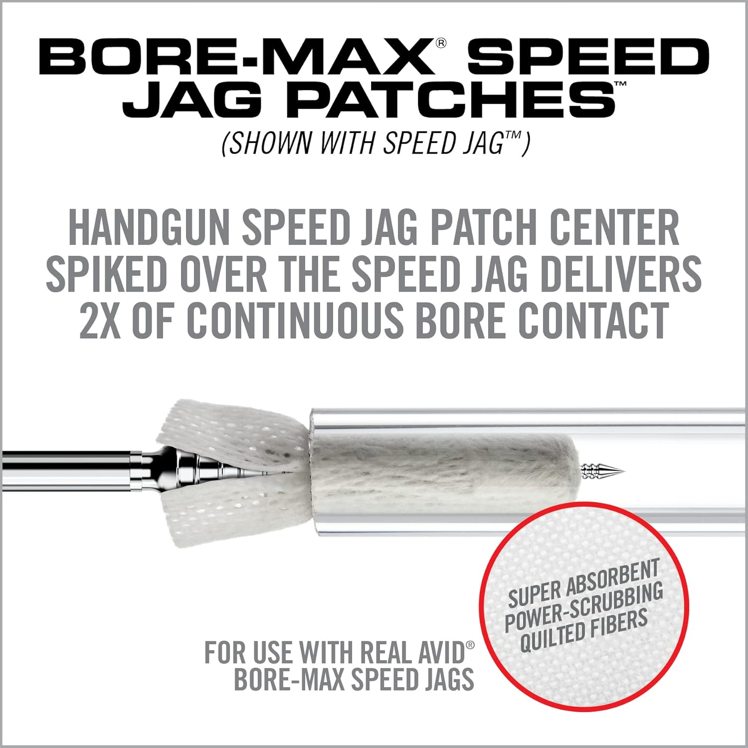 REAL AVID Bore-Max Speed Jag and 25 Patches Gun Cleaning Set