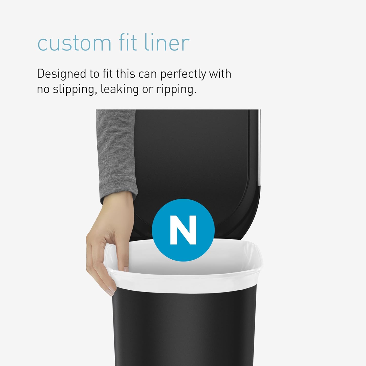 simplehuman Step Trash Can with LidShox, Steel Pedal & Liner Rim
