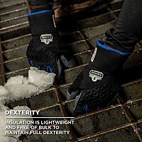 Ergodyne ProFlex 817WP Waterproof Work Gloves, Thermal Insulated, Touchscreen, Reinforced Palms Black, Medium Medium (Pack of 1)