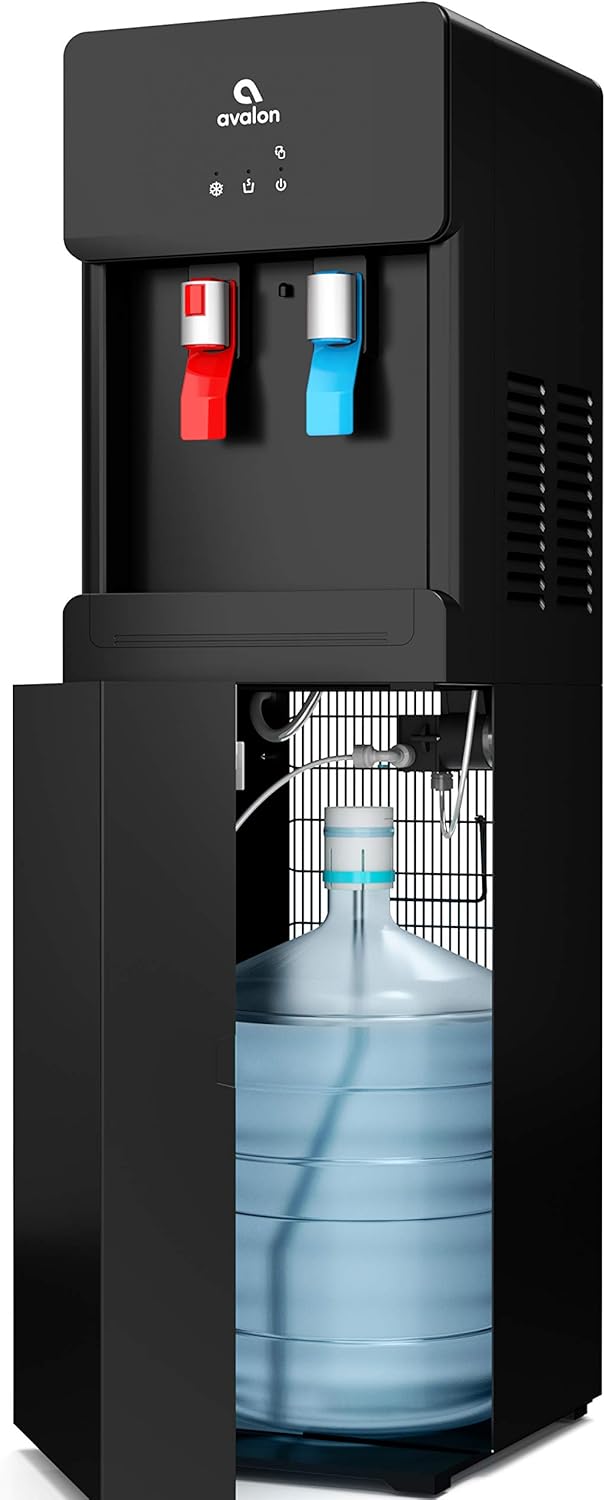 Avalon A6BLWTRCLRBLK Touchless Bottom Loading Cooler Dispenser-Hot & Cold Water, Child Safety Lock, Innovative Slim Design