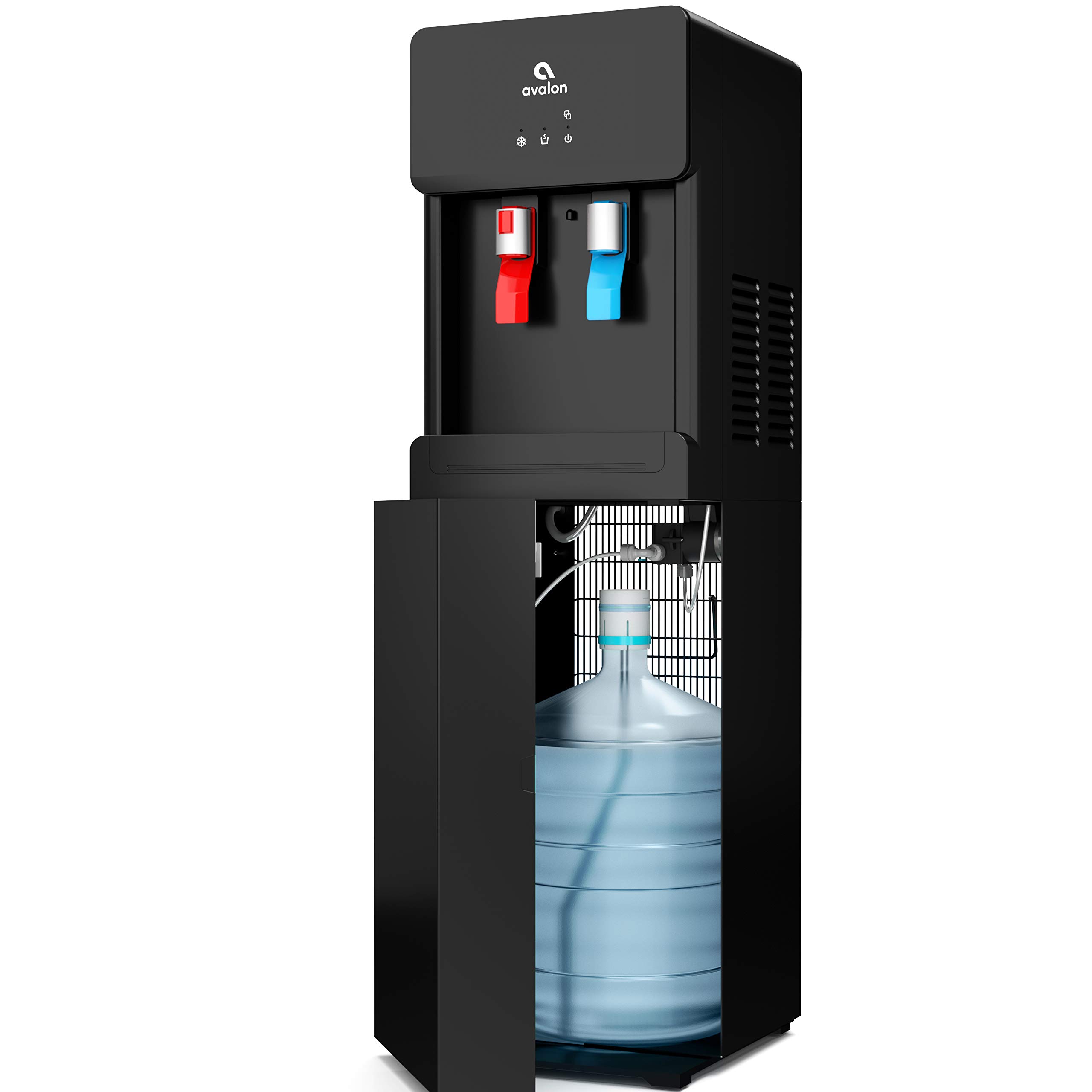 Avalon A6BLWTRCLRBLK Touchless Bottom Loading Cooler Dispenser-Hot & Cold Water, Child Safety Lock, Innovative Slim Design