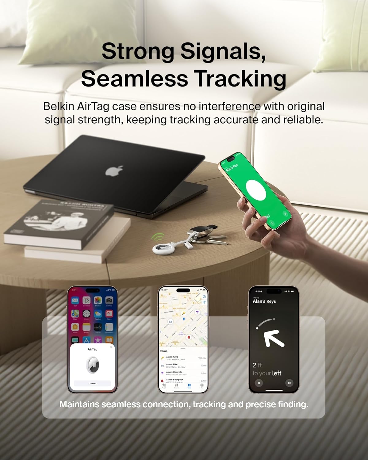Belkin Apple AirTag Secure Holder - Protective Case & Keychain