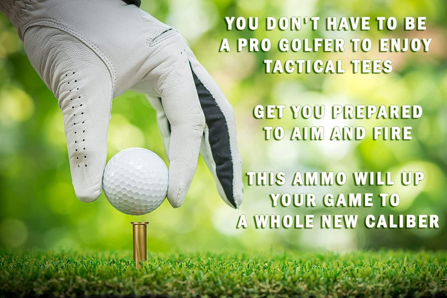 Caliber Gourmet Bullet Shaped Tactical Golf Tees System, Pack of 50 – Professional Golf Gifts for Men, Unique Christmas Gift