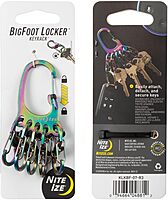 Nite Ize BigFoot Locker KeyRack Stainless Steel Key Holder with S-Biner MicroLocks