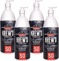 Ergodyne KREW'D SPF 50 Sunscreen Lotion, Broad Spectrum, Water-Resistant