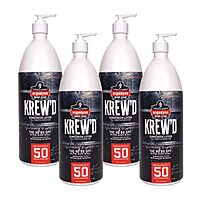 Ergodyne KREW'D SPF 50 Sunscreen Lotion, Broad Spectrum, Water-Resistant