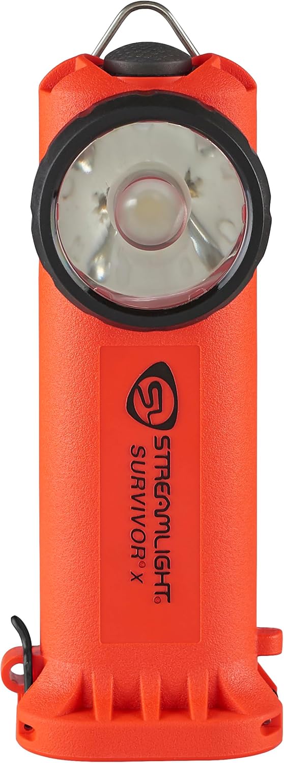 Streamlight 90952 Survivor X 250-Lumen Right-Angle Firefighter's Flashlight with Charger and Charging System, Orange