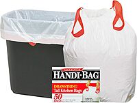 Webster 50% Recycled Drawstring Trash Bags, 13 Gallons, 24in x 27in, White, Box Of 50