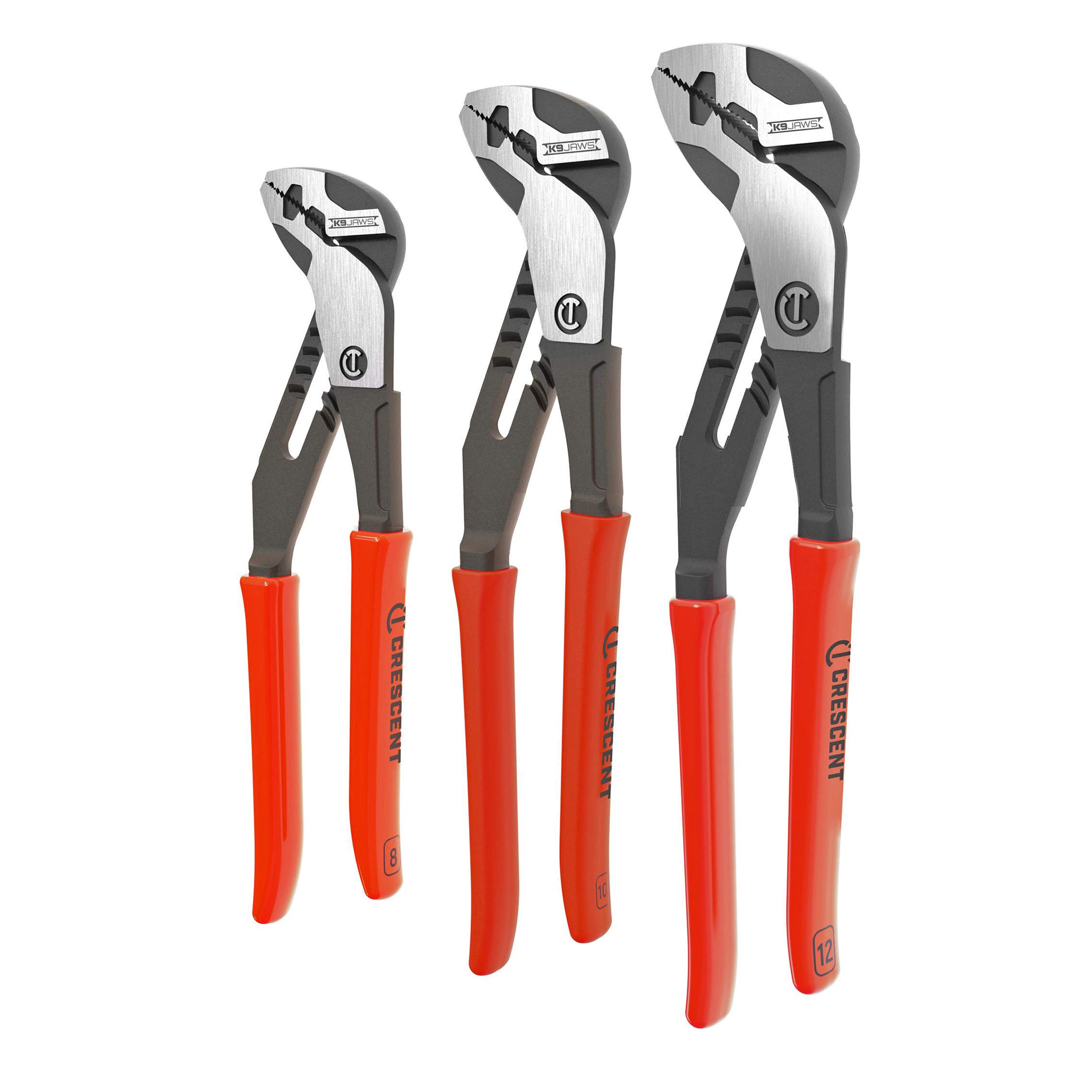 CRESCENT - Pliers Set, 8", 10", 12" T&G Strght Dipped (RTZ2SET3)