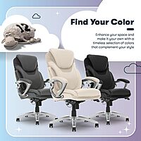 Serta Bryce Executive Office Chair, Ergonomic Computer DeskChairs with Patented AIR Lumbar Support, Bonded Leather