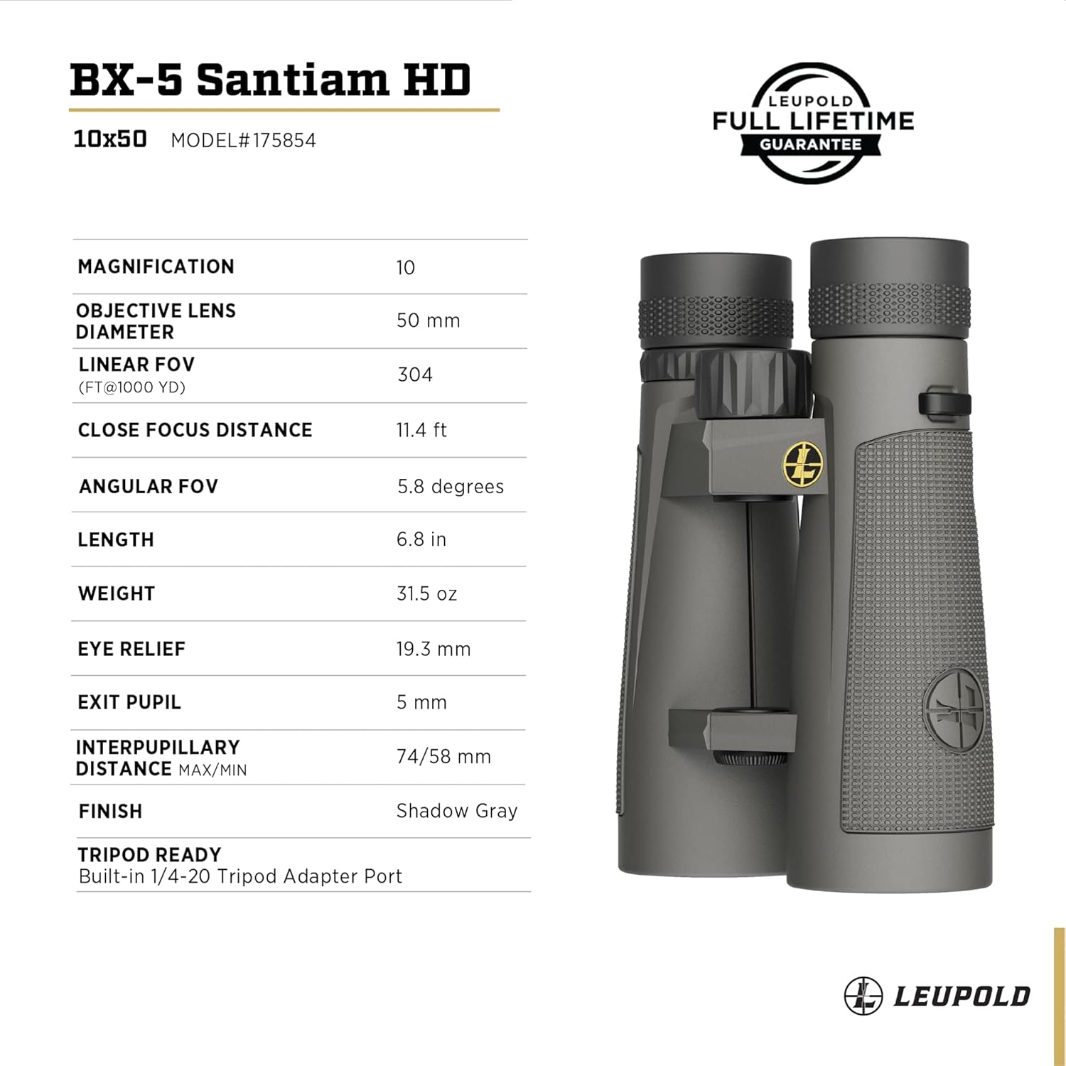 Leupold BX-5 Santiam HD Binoculars