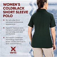 Vertx Women's Coldblack Short Sleeve Polo Shirt - Breathable, Moisture-Wicking, UV Protection