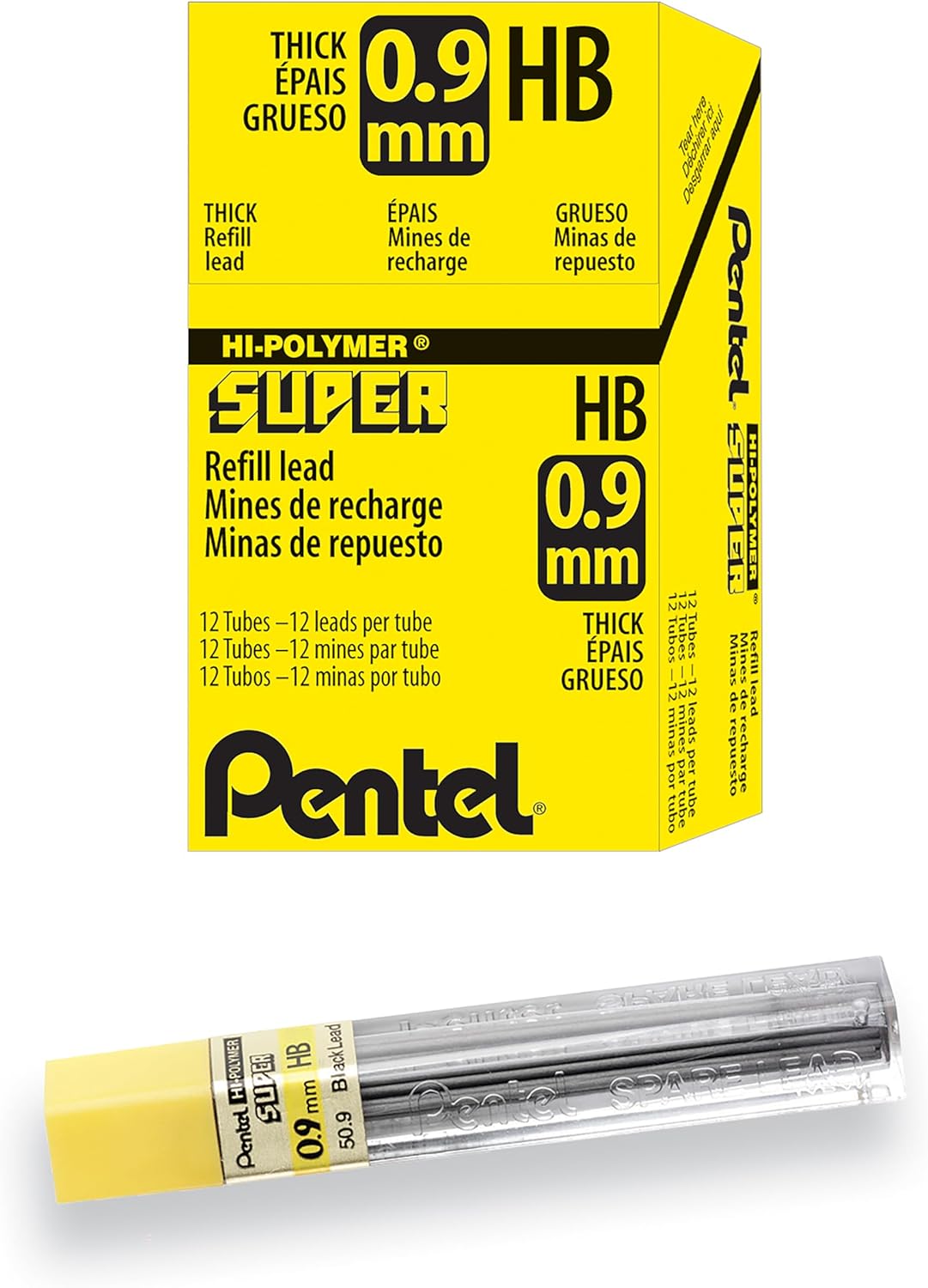 Pentel Super Hi-Polymer HB Lead Refills