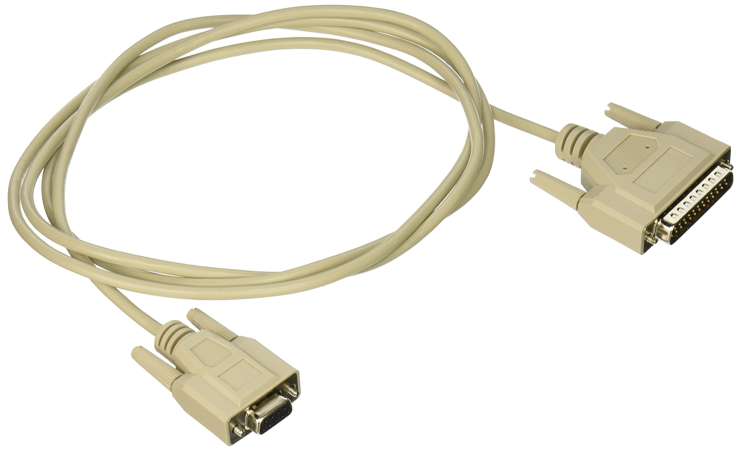 C2G 02518 DB9 Female to DB25 Male Serial RS232 Modem Cable, Beige (6 Feet, 1.82 Meters)
