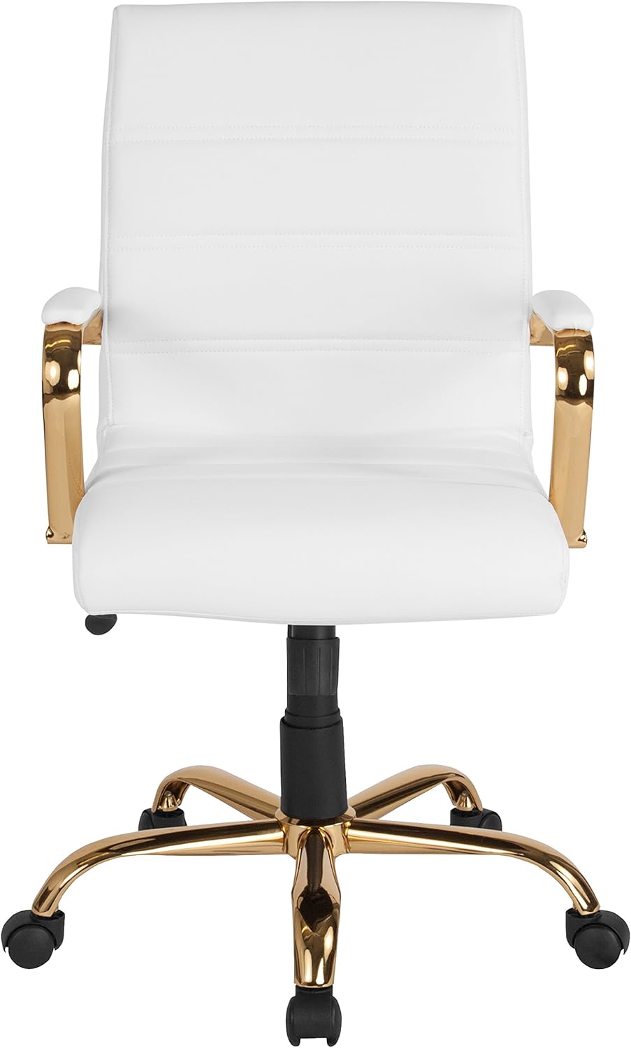 Flash Furniture Whitney Mid-Back Swivel LeatherSoft Desk Chair with Padded Seat and Armrests