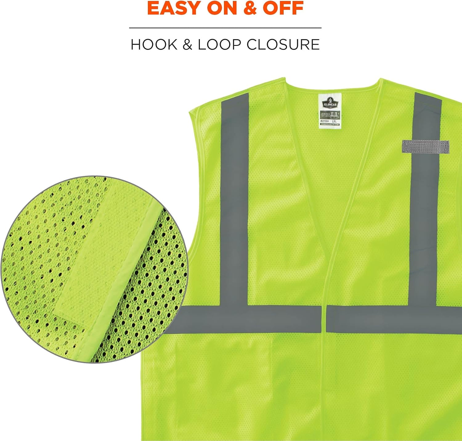 Ergodyne GloWear 8215BA Econo Breakaway Mesh High-Visibility Safety Vest