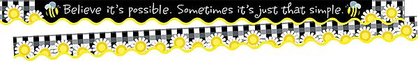 BARKER CREEK Double-Sided Scalloped Edge Border 2-Pack, Believe It's Possible, Trim Out Bulletin Boards and Create Colorful Displays with 78' of Designer Double-Sided Border, 2.25" x 78' (3702)