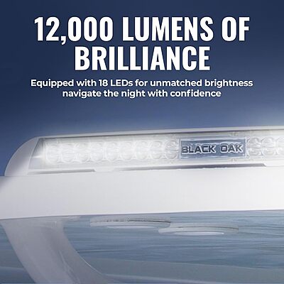 Black Oak Low Pro™ Marine LED Light Bar - Low Profile, 12,000+ Lumens, IP69K