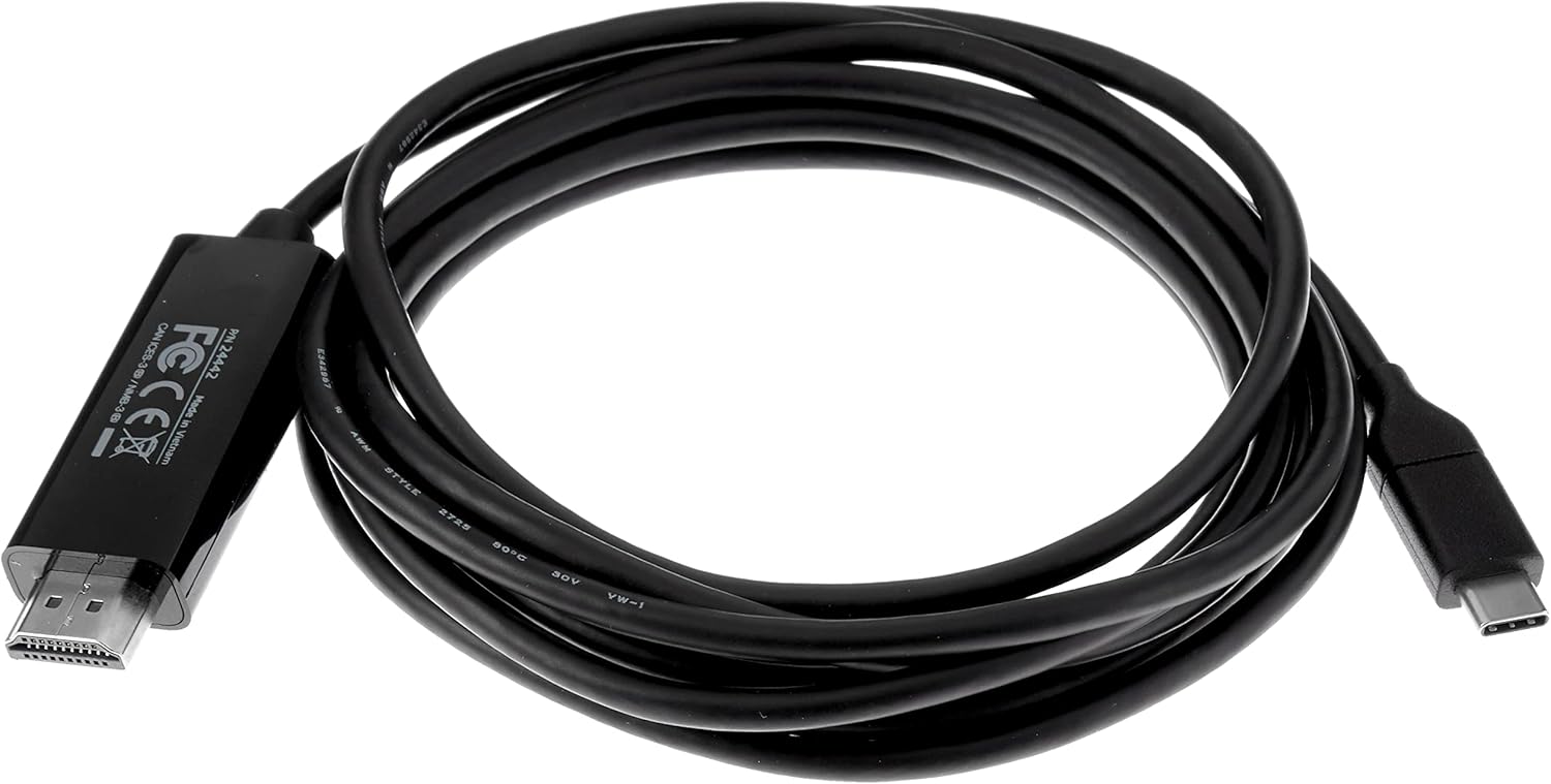 Monoprice Video Cable - 9 Feet - Black | USB Type C to HDMI 3.1 Cable - 5Gbps 4K@30Hz
