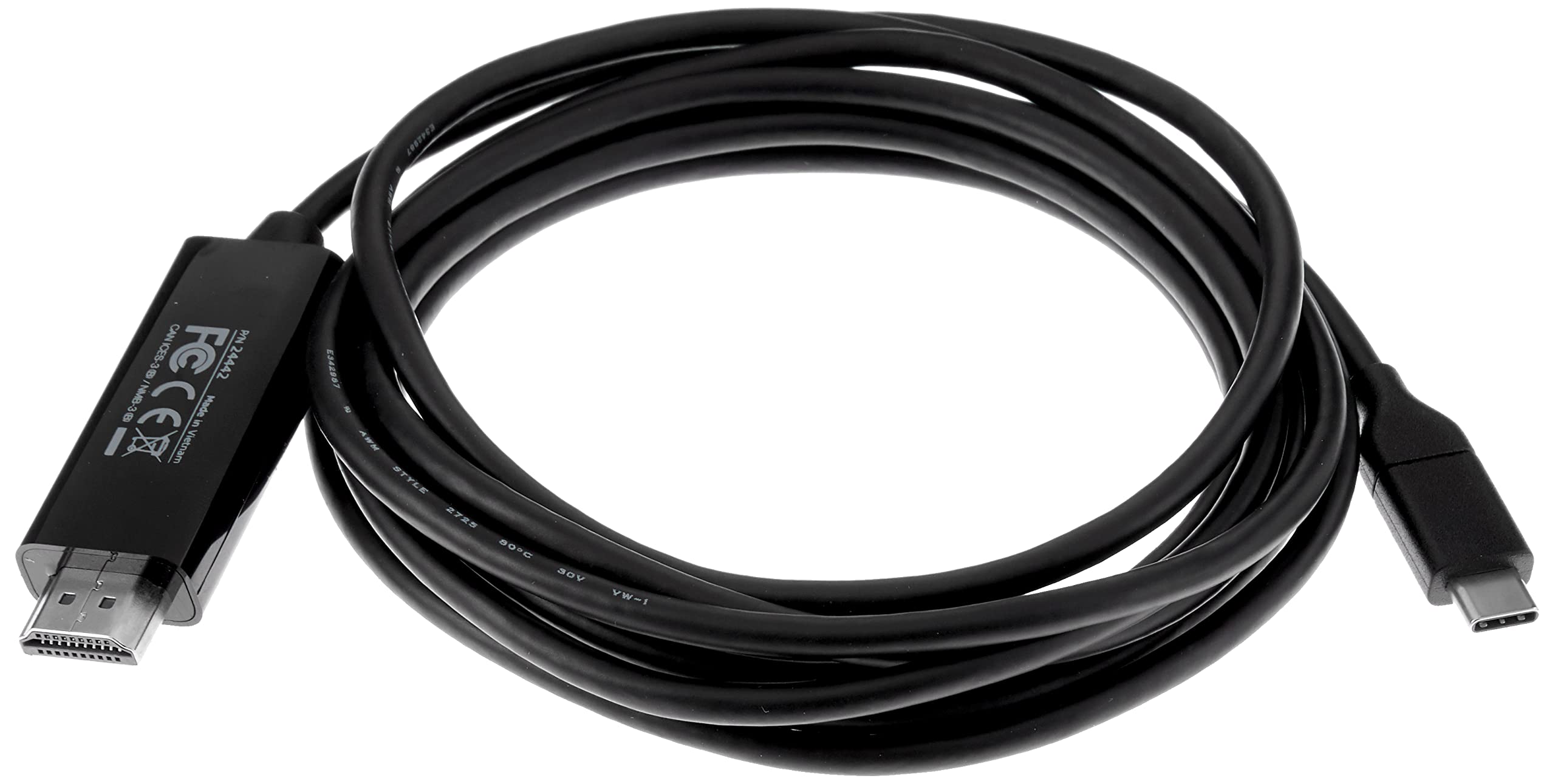 Monoprice Video Cable - 9 Feet - Black | USB Type C to HDMI 3.1 Cable - 5Gbps 4K@30Hz