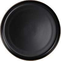 ELAMA Round Stoneware Dinner Plate Set with Gold Rim