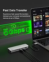 Belkin USB-C Hub - 6-in-1Multi-PortAdapter Dock with 4K HDMI, USB-C 100W PD Pass-Through Charging, 2X USB-A Ports