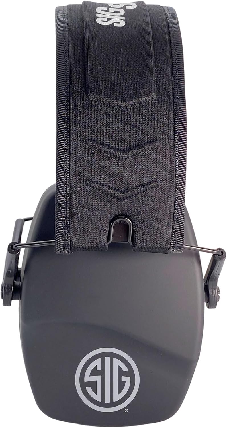 AXIL x SIG SAUER TRACKR Passive Earmuffs - Compact Foldable Noise Isolation 28 SNR / 22 NRR Passive Hearing Protection