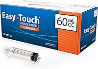 EasyTouch® 60 mL Luer Lock Syringe Barrel – Non-Sterile, No Needle (802064)