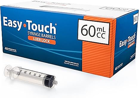 EasyTouch® 60 mL Luer Lock Syringe Barrel – Non-Sterile, No Needle (802064)