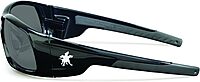 MCR Safety Crews SR112 Swagger Brash Look Polycarbonate Dual Lens Glasses with Polished Black Frame and Gray Lens