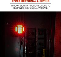 Ergodyne Skullerz 8993 Hard Hat Safety Light, Magnetic Attachment for Portable Red Beacon Light, Rechargeable, Compatible with Skullerz Hardhats, Safety Helmets, Black