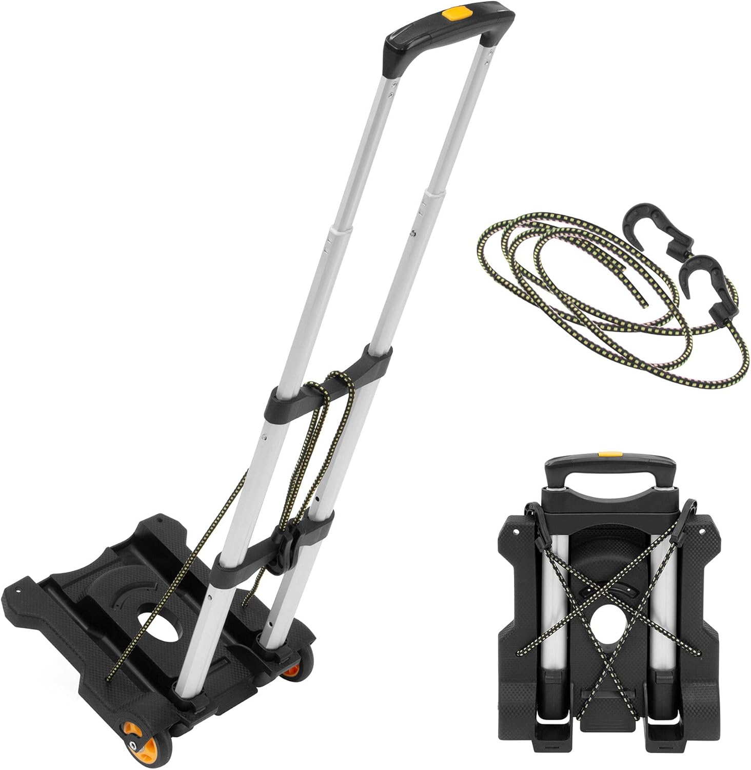 Mount-It! Luggage Cart with Wheels Foldable | Strong, Compact Luggage Cart Holds 77 Pounds - Carry Boxes
