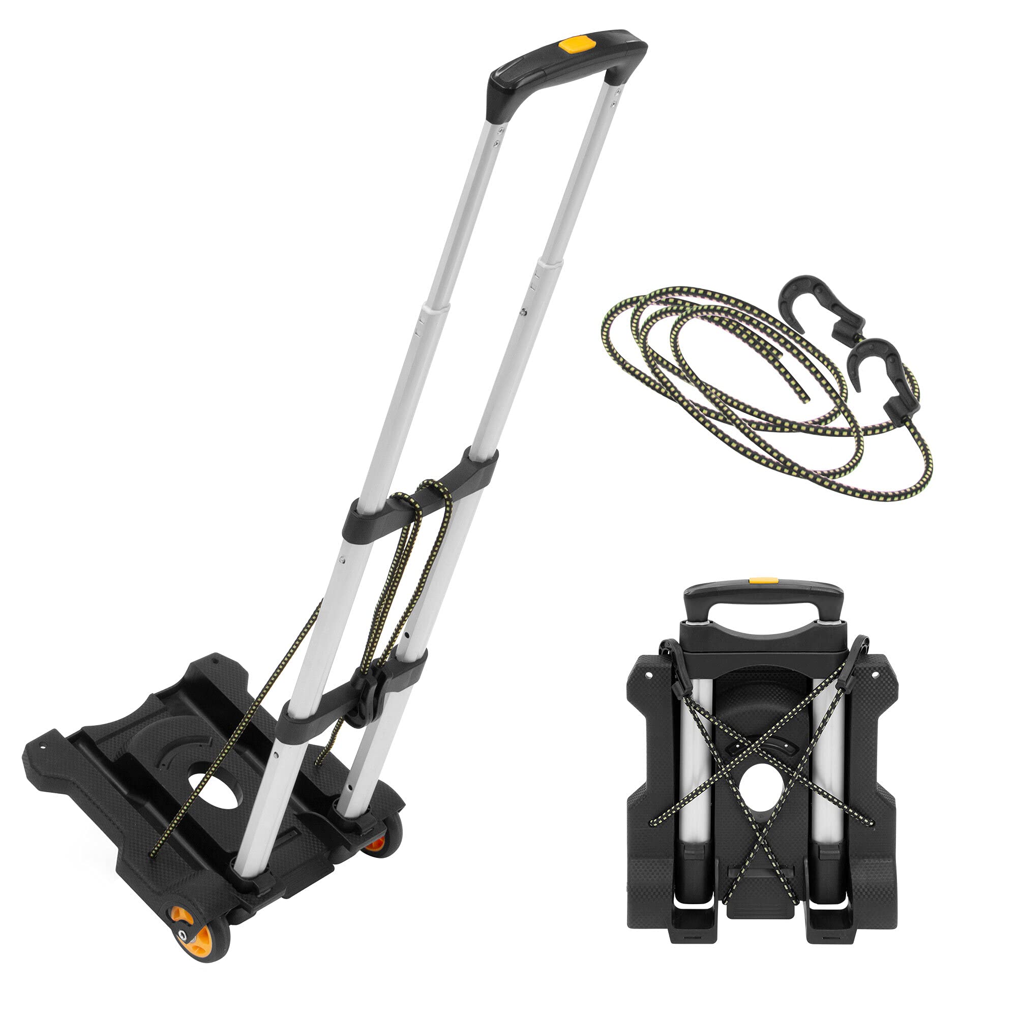 Mount-It! Luggage Cart with Wheels Foldable | Strong, Compact Luggage Cart Holds 77 Pounds - Carry Boxes