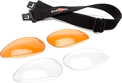 Bobster ELR201 Low Rider II Sport Sunglasses,Black Frame/3 Lenses (Smoked, Amber and Clear),one size