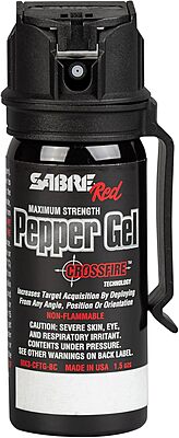 SABRE Crossfire Pepper Gel, Deploys At Any Angle, Maximizes Target Acquisition Against Multiple Threats