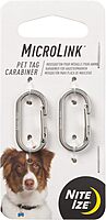Nite Ize MicroLink Pet Tag Carabiner, Stainless Steel Cat and Dog Tag Clip, 2 Count (Pack of 1) LABEL